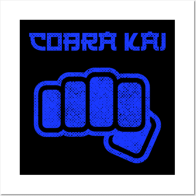 COBRA KAI design ✅ strike first nostalgia 80s tv blue version Wall Art by leepianti